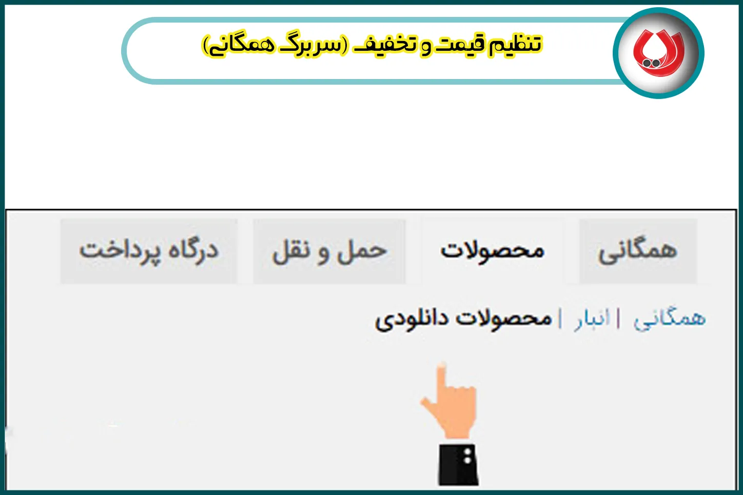 تنظیم قیمت و تخفیف (سربرگ همگانی)