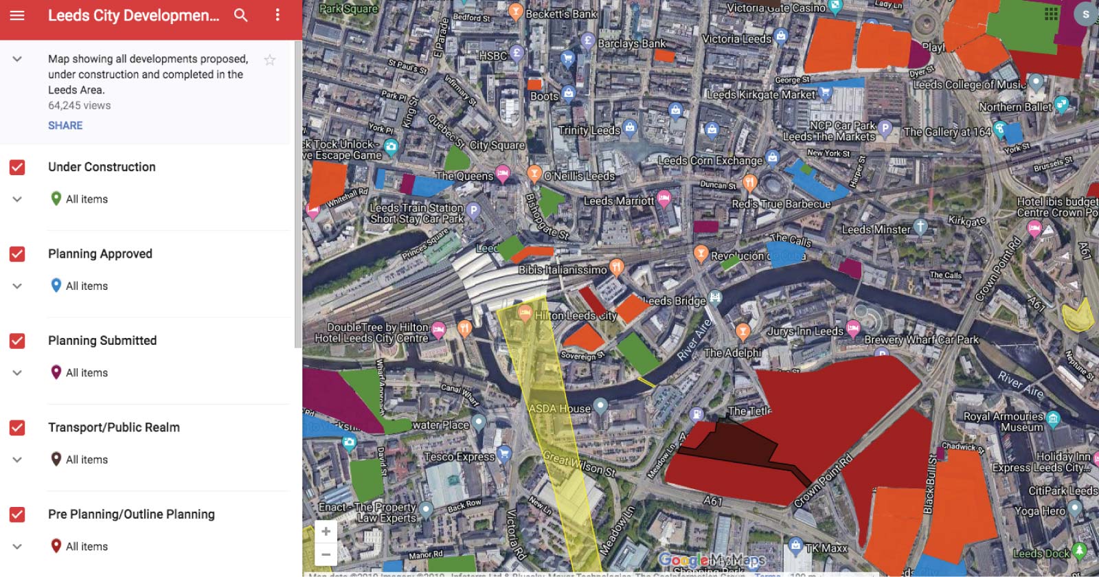 نقشه توسعه شهر لیدز