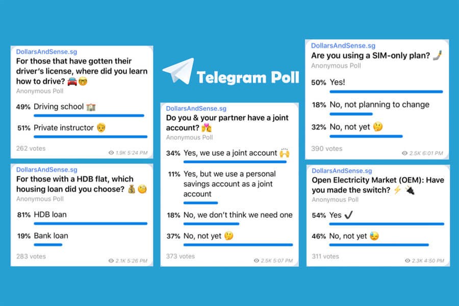 چند نمونه نظرسنجی در تلگرام