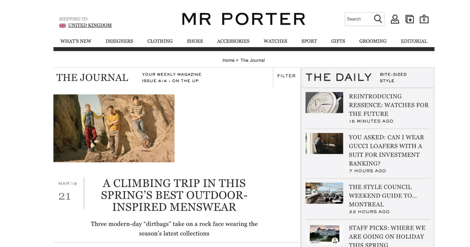 وبسایت Mr Porter