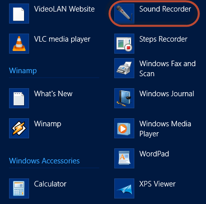 برنامه Sound Recorder