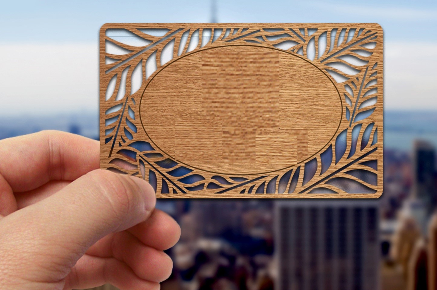 طراحی کارت ويزيت چوبی، طرحی از چوب