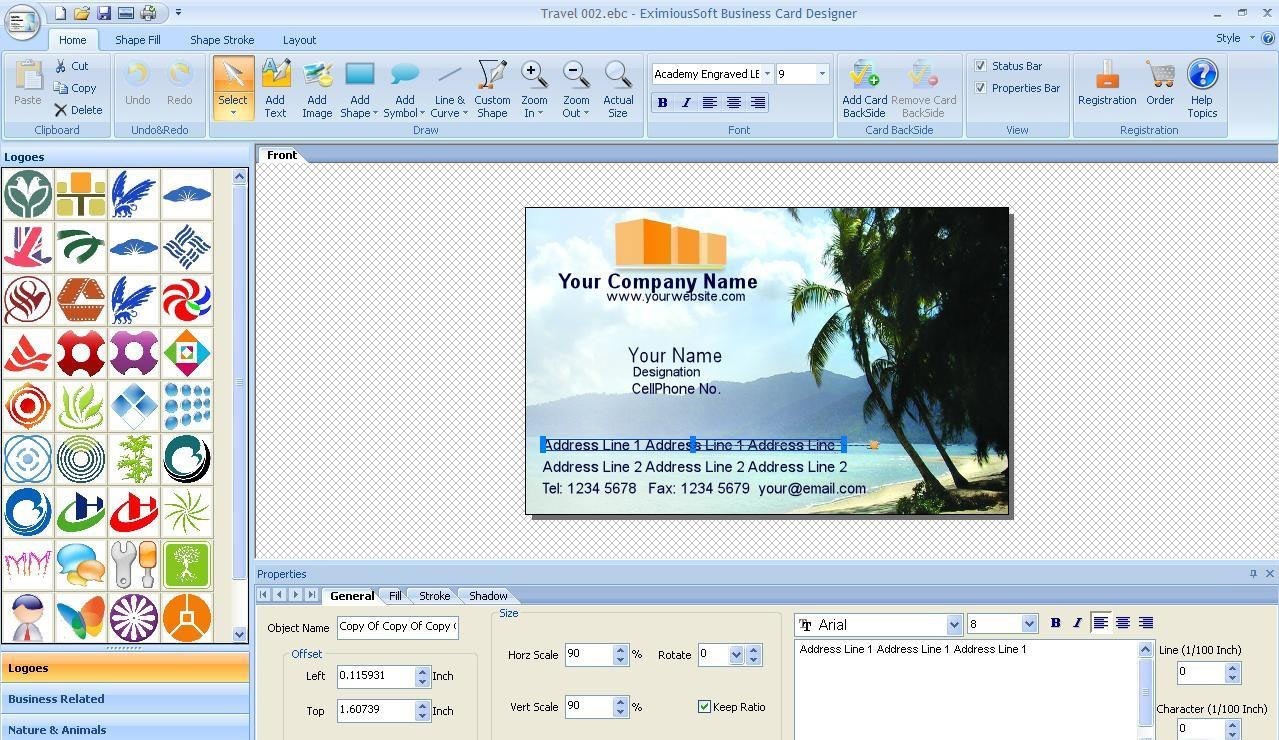 نرم افزار طراحی کارت ویزیت برای کامپیوتر