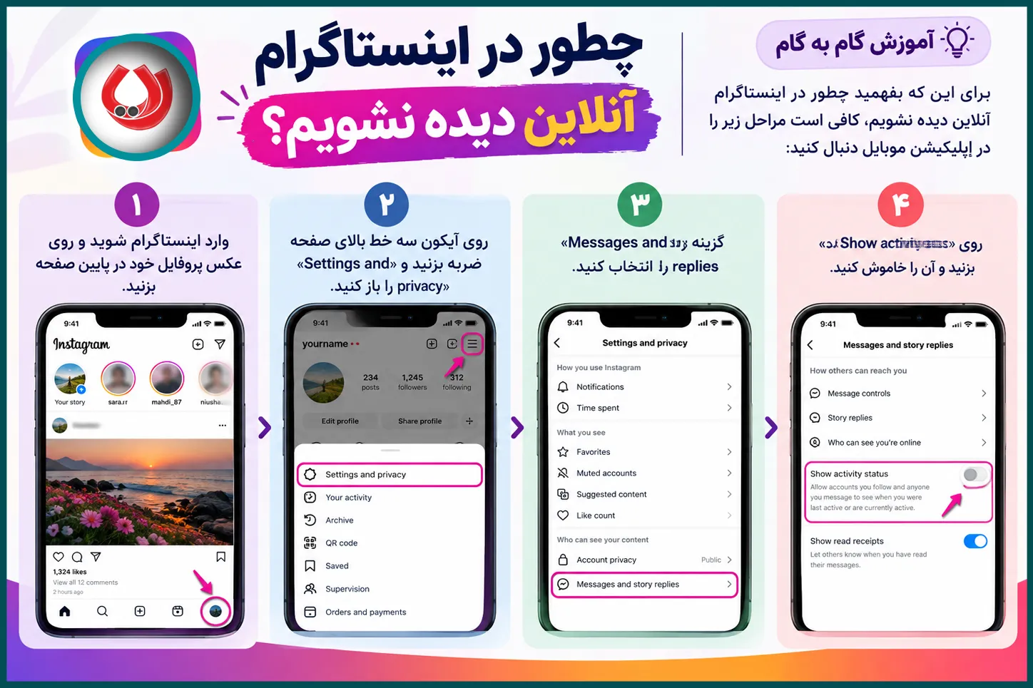 چطور در اینستاگرام آنلاین دیده نشویم؟ آموزش گام به گام