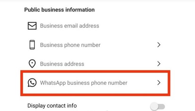 عبارت WhatsApp Business Phone Number