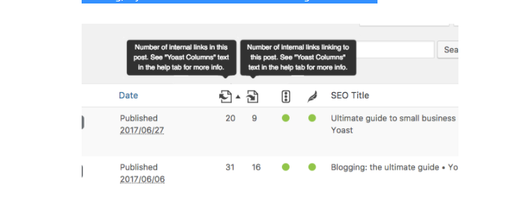 نمای کاملی از توزیع لینک ها یا پیوندهای داخلی وب سایت شما توسط افزونه Yoast SEO