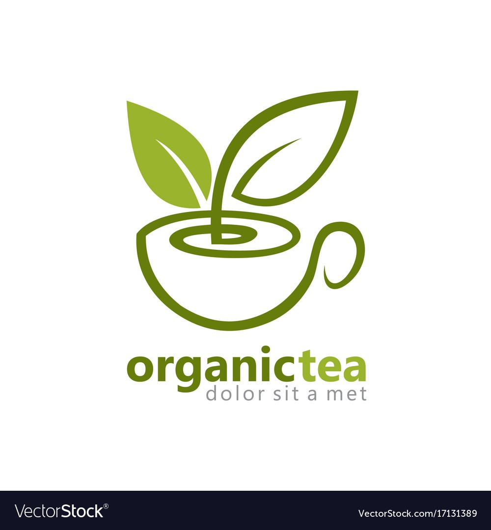 لوگوی یک کسب و کار فعال در حوزه چای که محصولات ارگانیک خاص ارائه می کند