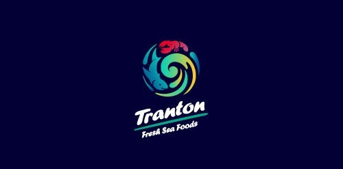 لوگوی یک رستوران که غذاهای دریای سرو می کند